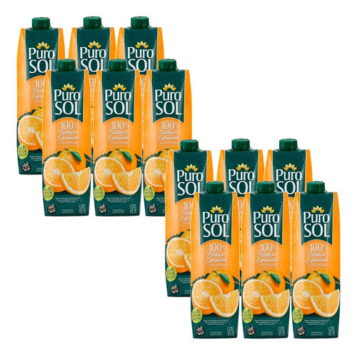Jugo Natural Puro Sol De Naranja 1 Litro Pack X12 Unidades 0