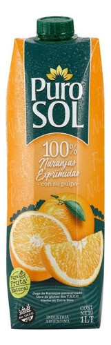 Jugo Natural Puro Sol De Naranja 1 Litro Pack X12 Unidades 1