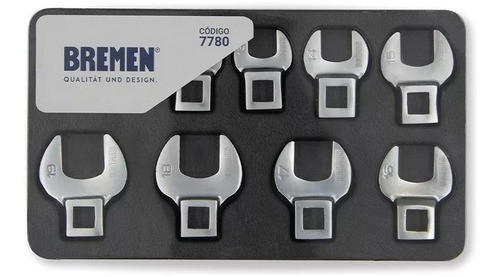 Set Juego Llaves Pata De Cuervo Bremen Enc 3/8 10pz 10-19mm 1