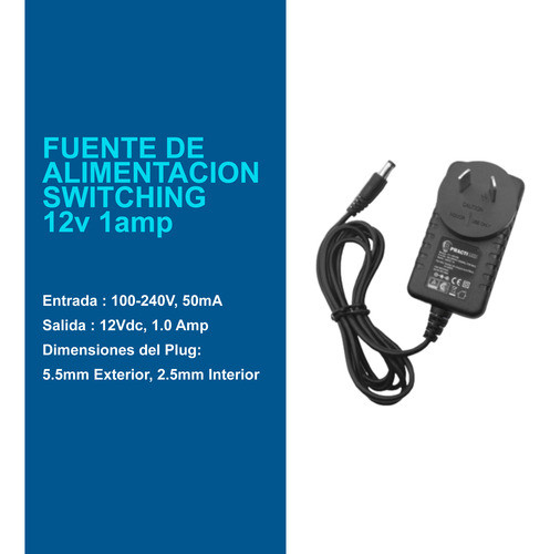 Fuente Switching 12v 1a 1amp Camara Cctv Tira Led Route 1