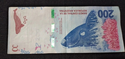Billete De $200  Falla En Impresion (falta El 200 En Dorado) 0