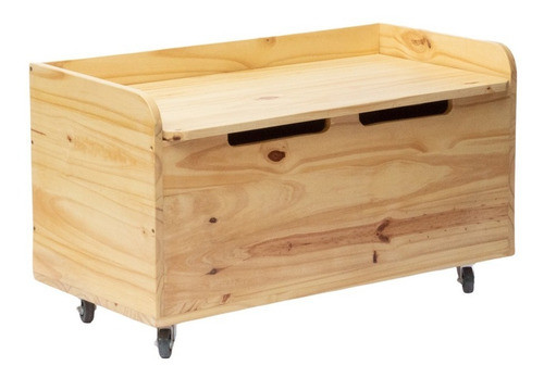 Cajón Juguetero Madera Tapa Asiento Respaldo Laca Natural 0