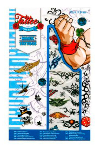 Plancha De Tatuajes Temporales Infantil X2 En Blister  53773 0