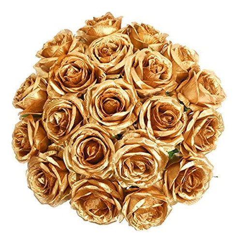 Justoyou 10 Pcs Flores De Rosas Artificiales, Rosas De Flor 0