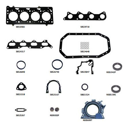 Juego Juntas Motor Vw Gol 1000 1.4 1.6 1.8 8v - Metalica Abr 0