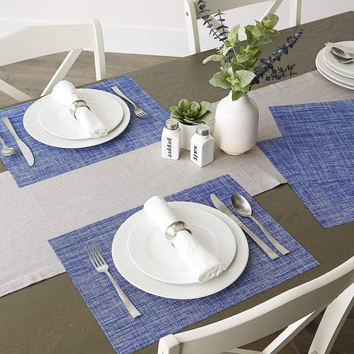 Dii Pvc Tabletop Collection Placemat Set, 13x17.25, Tweed Az 1
