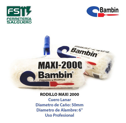 Rodillo Lana Natural Nº17 Cm Bambin Maxi 2000 Fs 1