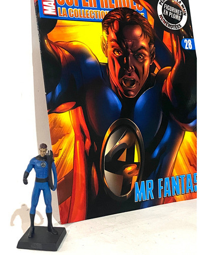 Eaglemoss Marvel Mr Fantastic  #28 Plomo Importado + Revista 1