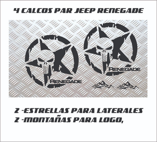 Calco Estrellas + Montañas Jeep Renegade Vinilo Stikers 0
