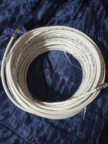 6 Mts Cable Coaxil Rg-6 Negro/blanco Ambas Puntas Crimpeadas 1