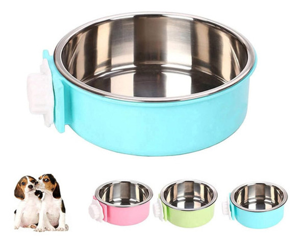 Comedero Removible De Acero Inoxidable Para Mascotas Azul -l 0