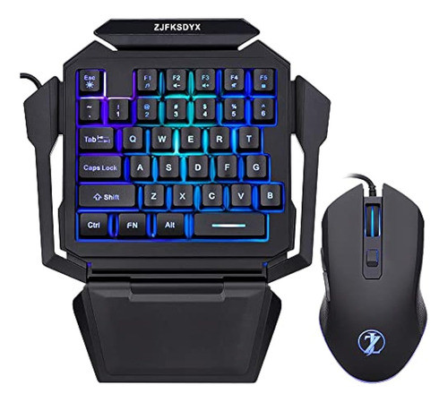Combo De Teclado Y Mouse Para Juegos Con Una Sola Mano Zjfks 0