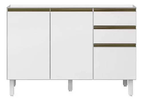 Mueble De Cocina Bajo Mesada 4 Patas 2 Puertas 3 Cajones 1