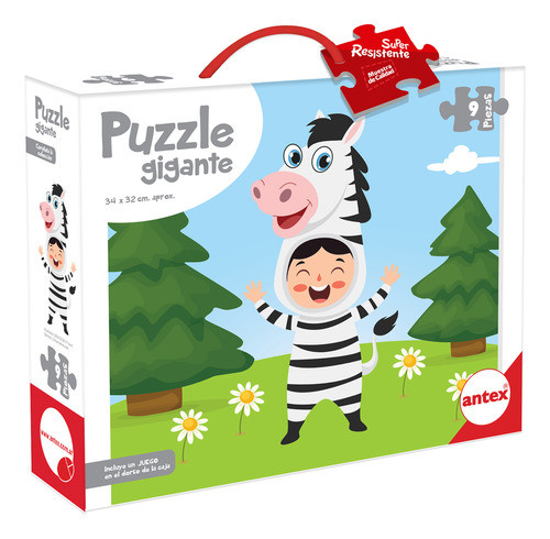 Puzzle 9 Piezas Disfraces Cebra Antex Carton Extra 3040 0