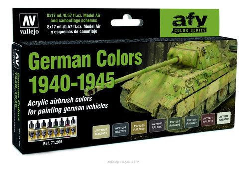Vallejo Set Acrilicos Aerografo German Colors 1940/45 0