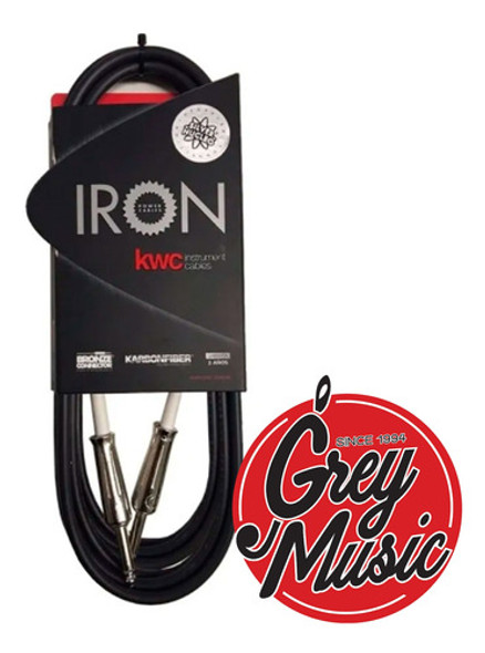 Cable Guitarra Bajo Kwc Iron 305 Plug Silver Nucleo 6 Metros 1 Cable Guitarra Bajo Kwc Iron 305 Plug Silver Nucleo 6 Metros 1