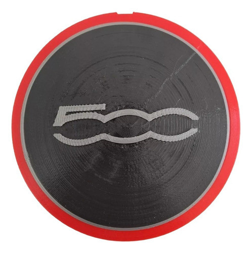 Centro De Llanta Fiat 500 Negro Borde Rojo Impresion 3d 0