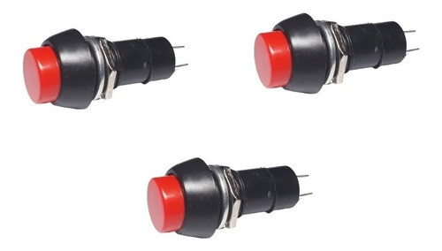 Boton Pulsador Normal Abierto Redondo Sin Retencion Pack X3 0