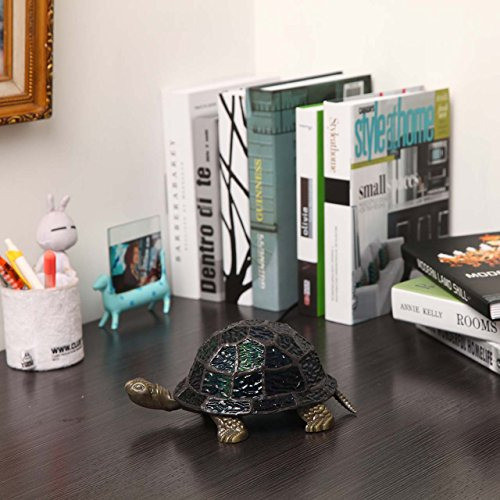 Bieye Lámpara De Mesa De Estilo Tiffany, De Cristal Tintado, 1
