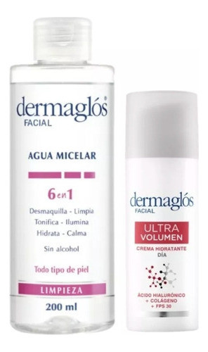 Kit Dermaglos Facial Rutina De Día Ultra Volumen 0