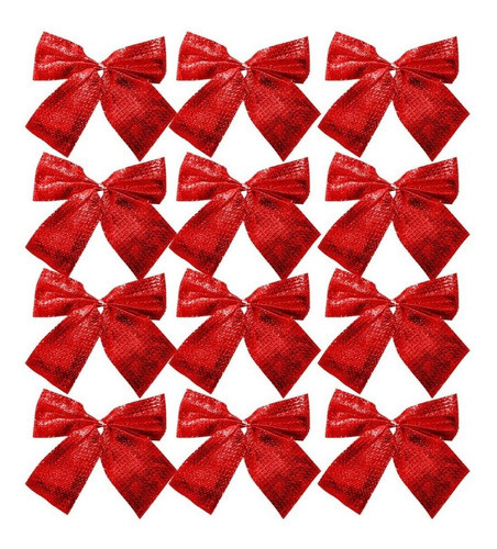 Pack X12 Lazos Mariposa Moños 6cm Navidad Árbol Decoración 0