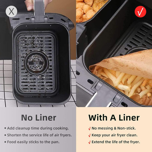 Papel Para Aire Fryer Ninja, 22cm X 14cm, 100 Unidades 1