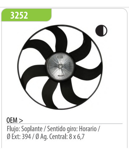 Paleta De Ventilador Omer Vw Fox Gol Trend 1.6 Con Aire 1