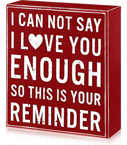 Love Box Sign 5 X 6 X 1.77 Pulgadas Wood Love You Sign Rusti 0