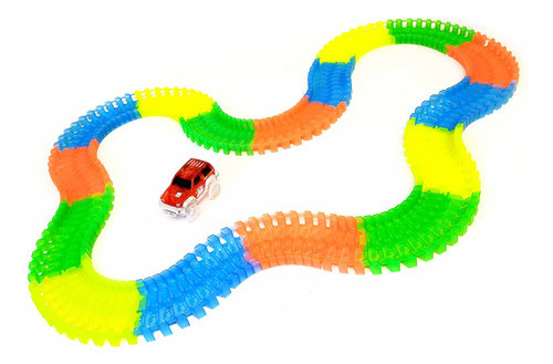 Pista Flexible Luminosa, 165 Piezas, 1 Auto Con Luz - 12101 0