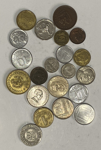 20 Monedas Antiguas, Lote Arg Bra Par Uru Chi Bol, Mer03 0