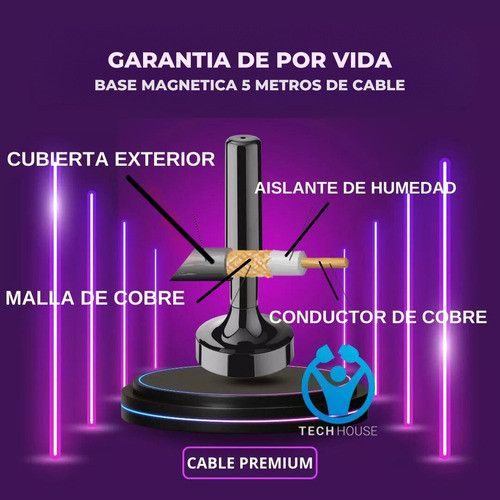 Antena Tv Digital Abierta Interior Con Filtro Amplificador 1