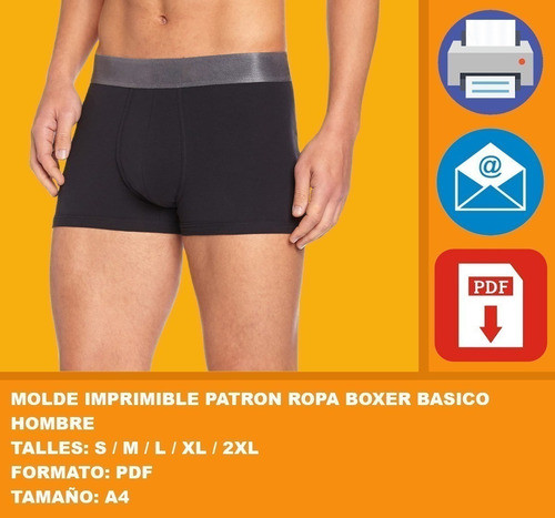 Molde Imprimible Patron Ropa Boxer Basico Hombre Promo 2x1 0