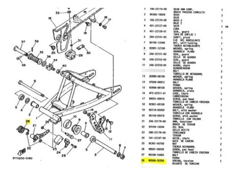 Resorte Tensor Original Yamaha Dt 125 Modelo 1992 0