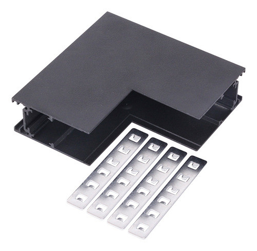 Conector Negro En L Vertical P/riel 100x100mm 0