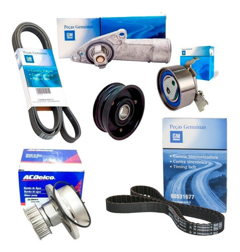Kit Distribucion Bomba Termostato Poly-v Chevrolet Agile 1.4 0