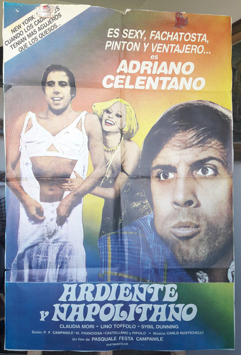 Afiche Cine Poster Adriano Celentano Claudia Mori Napolitano 0