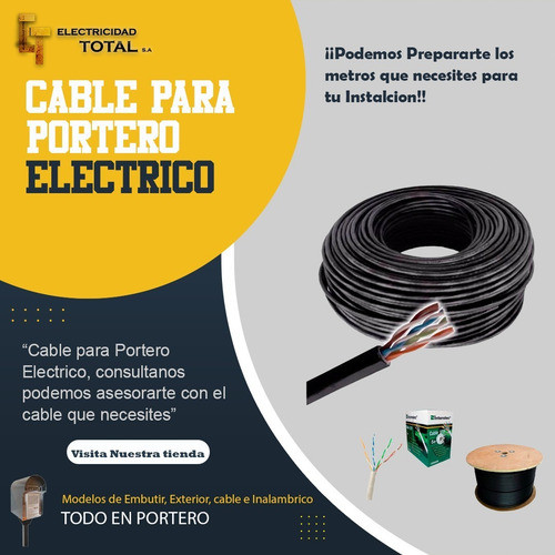 Cable Telefonico Para Portero 2 Pares Facil Instalacion 1