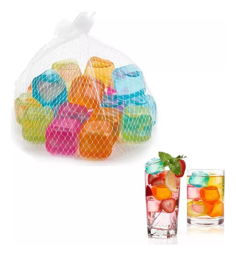 Cubos De Silicona Hielo X10 Unidades Reutilizables Coloridos 0