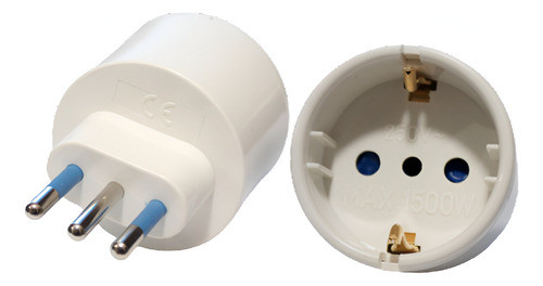 Adaptador De Enchufe Corriente 3 En Línea A Toma Schuko 10a 0