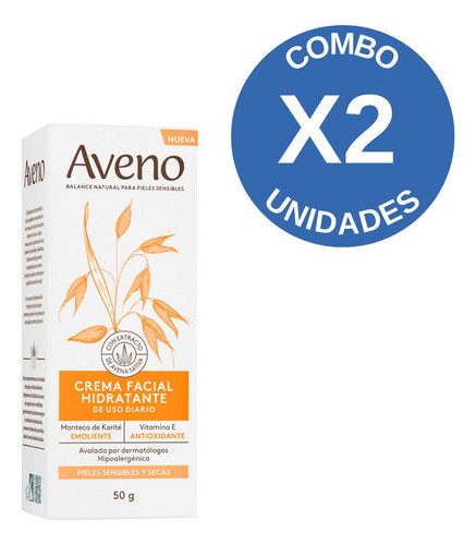 Combo X2 Aveno Crema Facial Pieles Secas Y Sensibles 1