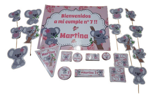 Koala Nenakit Cumple Cartel Stickers Cartel Banderines Candy 0
