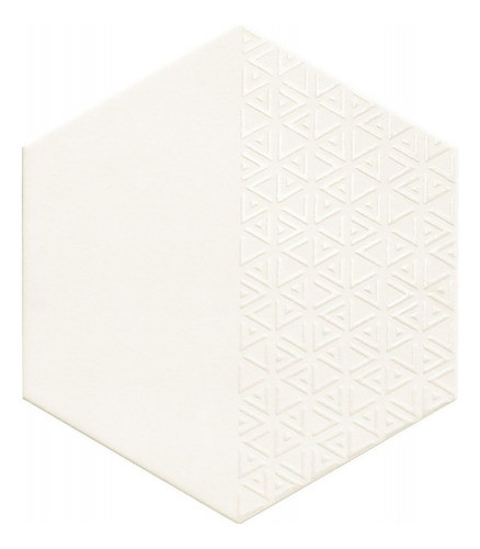 Porcelanato Hexagonal Decorado Blanco 28.5x33 0