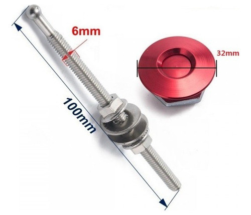 Traba Aluminio Capot Aerocatch Quick Release Hood Boton Azul 1