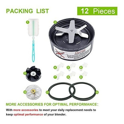 Piezas Repuesto Para Licuadora Nutribullet 600w 900w (12u) 1
