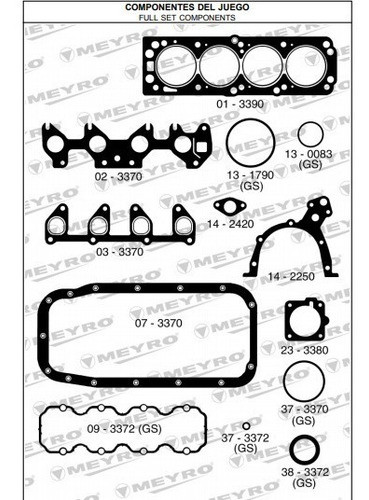 Juego Completo Juntas De Motor Chevrolet Corsa/astra 1.6 8v 1