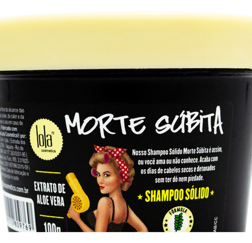 Lola Morte Súbita Shampoo Sólido Hidratante Cabello 100gr 3c 1