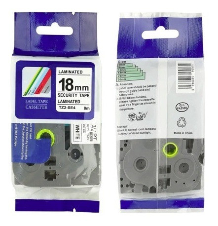 Cinta Compatible De Seguridad Ctz2-se4 18mm Negro/blanco 8m 0
