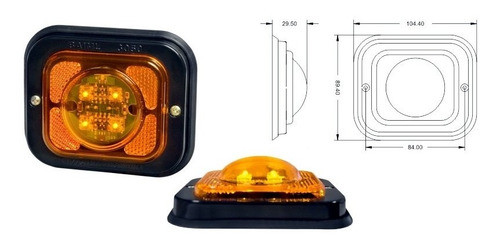 Faro Electronico Univ Bivoltaje 4 Leds Ambar 0