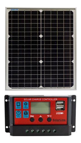 Cargador De Batería 12v Con Panel Solar 20wp Mas Regulador 0
