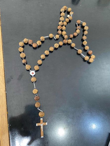 Rosario Grande Anti Guo De Rosas Talladas En Madera (e2) 0